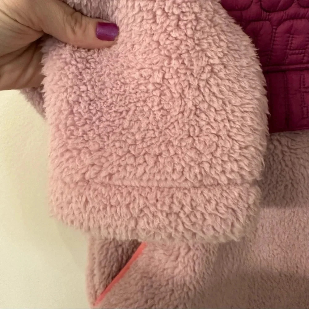 UGG Iggy Sherpa Half Zip Pullover Pink with Hood & Pockets Women's Size XS NWT - Picture 7 of 12